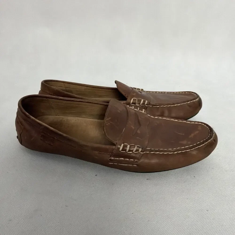Polo Ralph Lauren Wes Penny Loafers Mens 14 D Brown Leather Driving Moccasin